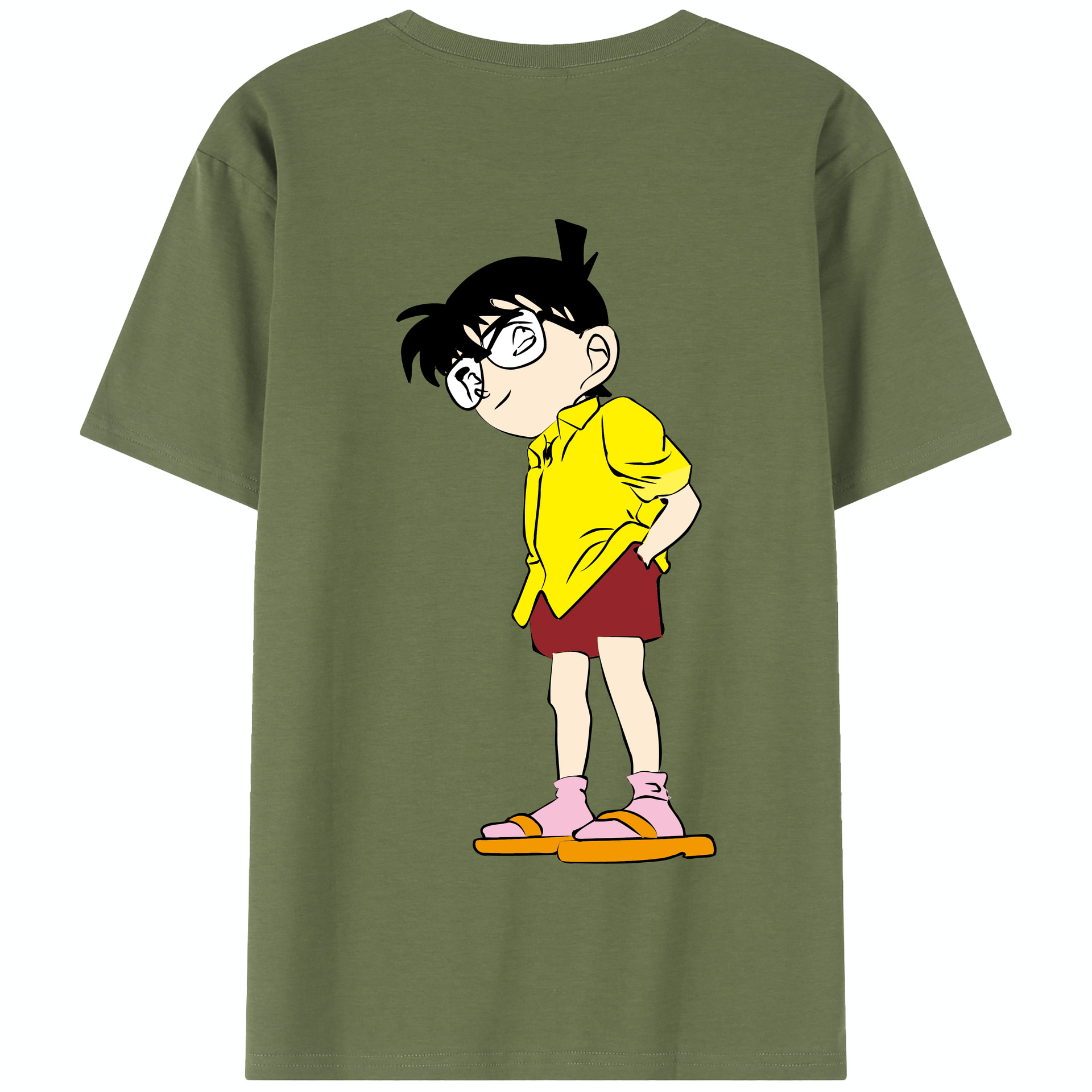 （画像用） 名探偵コナン 江戸川 コナン Detective Conan Conan Edogawa 綿100％半袖Tシャツ（背面プリント）